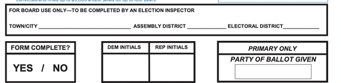 affidavit envelope that inspectors fill out